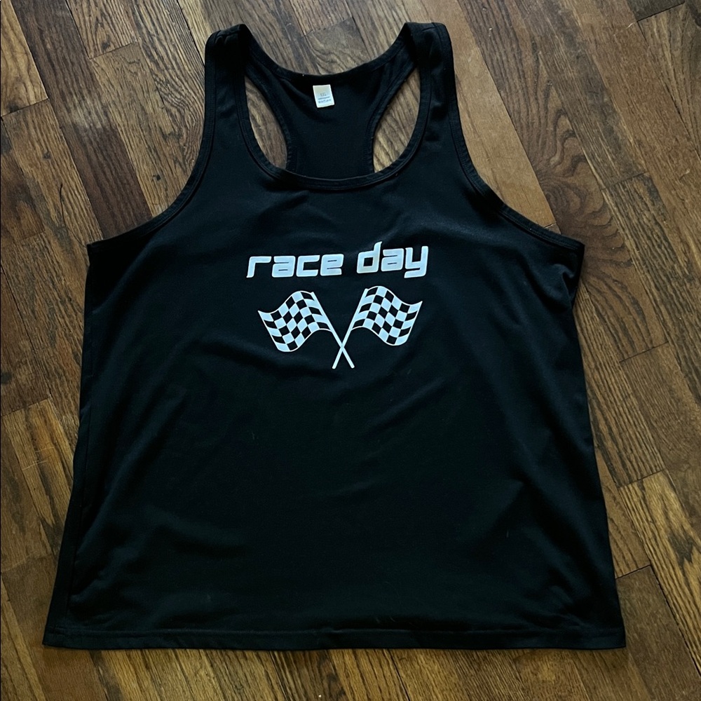 Source Unknown Black 'Race Day' Tank Top